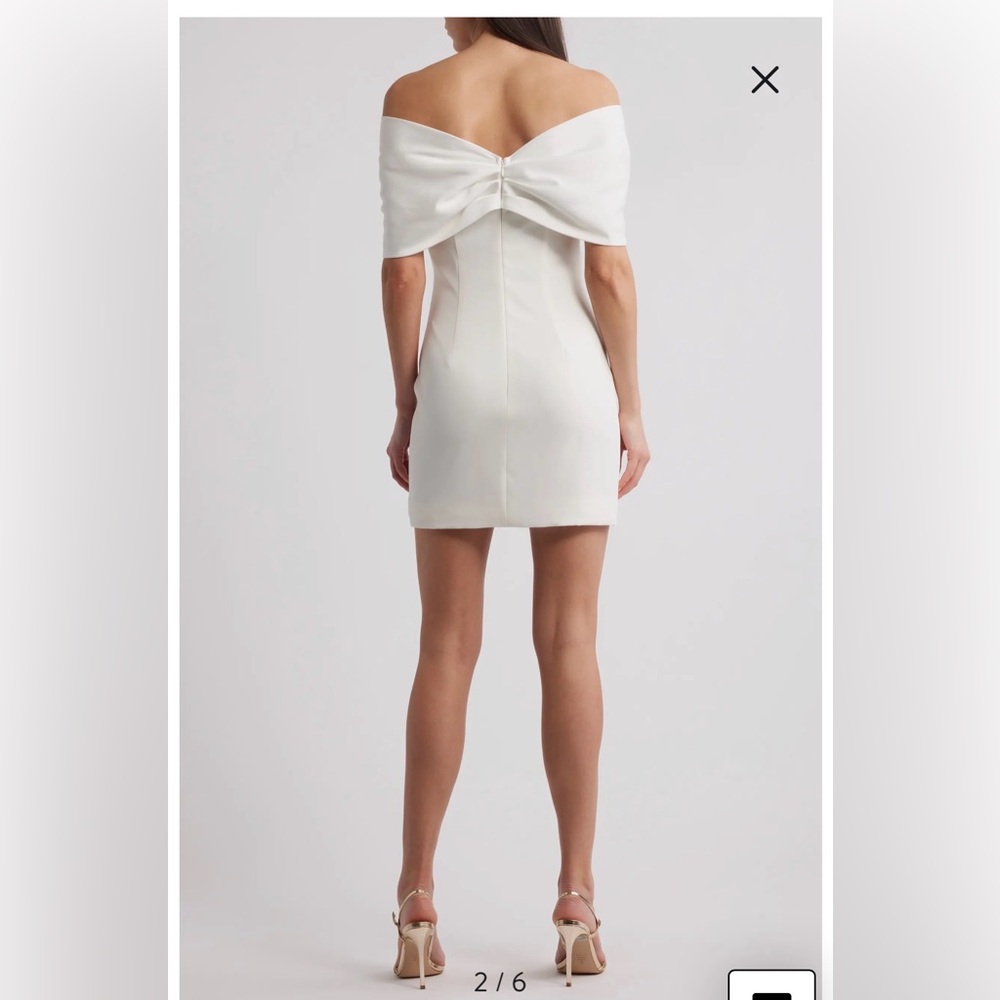 NWT- Sonya Moda Belluno Off the Shoulder Minidress, White, Large - Picture 2 of 12